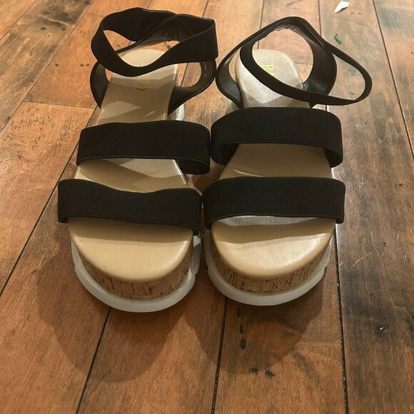 Lulu’s Rico Black Flatform Slide Sandals – Size 8 - Picture 3 of 6